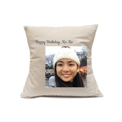 Custom Printed Natural Canvas Pillowcase with Zipper 18"x18"