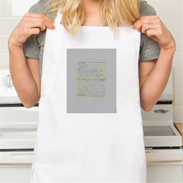 Personalized White Retro Apron with Pocket