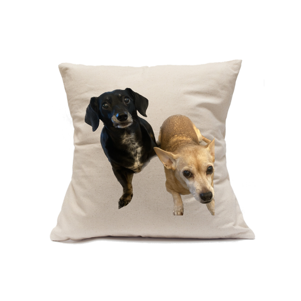 Custom Printed Natural Canvas Pillowcase with Zipper 18"x18"
