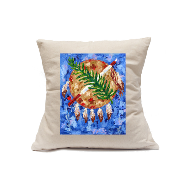 Custom Printed Natural Canvas Pillowcase with Zipper 18"x18"