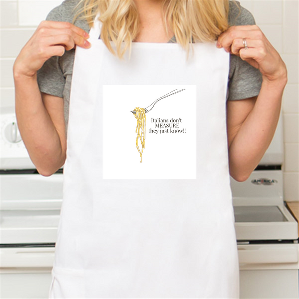 Personalized White Retro Apron with Pocket