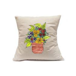 Custom Printed Natural Canvas Pillowcase with Zipper 18"x18"