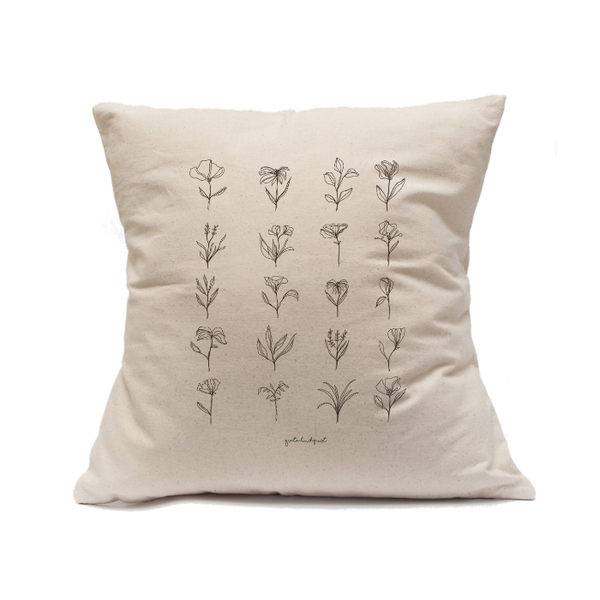 Custom Printed Natural Canvas Pillowcase with Zipper 18"x18"