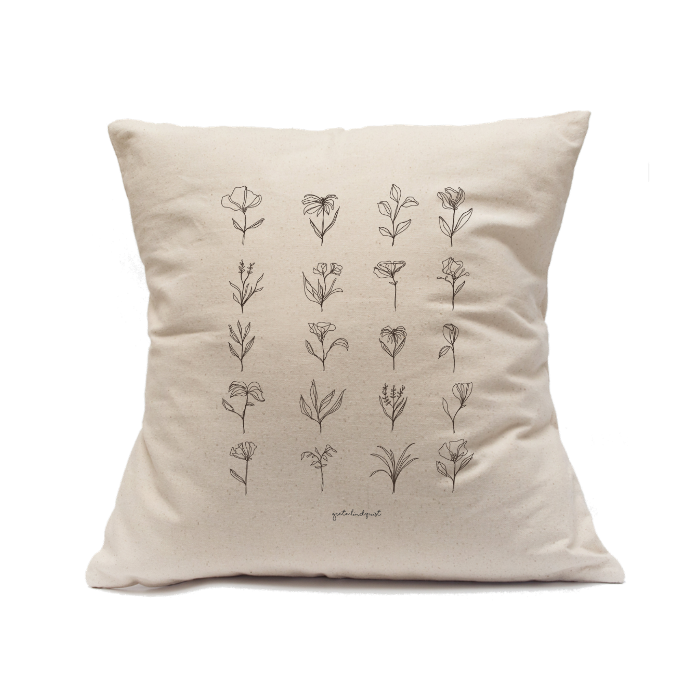 Custom Printed Natural Canvas Pillowcase with Zipper 18"x18"