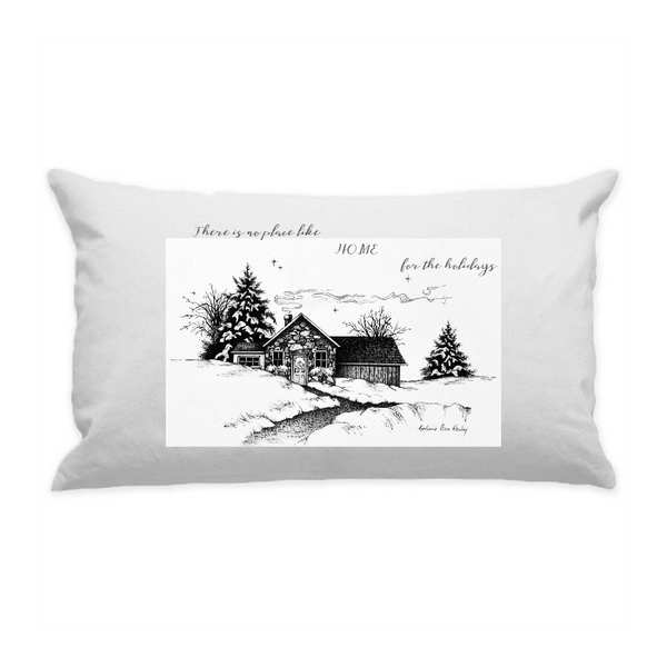 10"x18" White Cotton Canvas Decorative Pillow Case