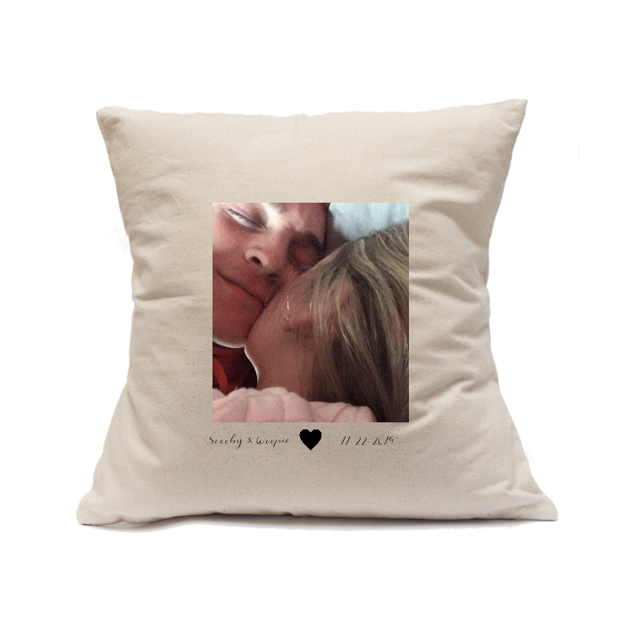 Custom Printed Natural Canvas Pillowcase with Zipper 18"x18"