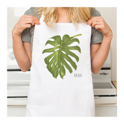 Personalized White Retro Apron with Pocket