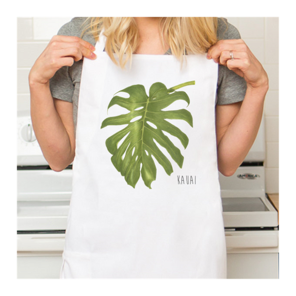 Personalized White Retro Apron with Pocket