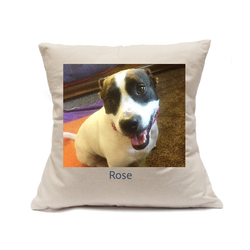 Custom Printed Natural Canvas Pillowcase with Zipper 18"x18"