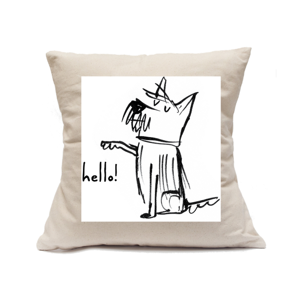 Custom Printed Natural Canvas Pillowcase with Zipper 18"x18"