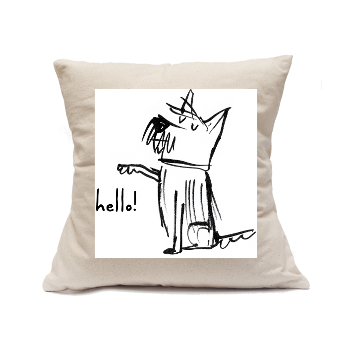 Custom Printed Natural Canvas Pillowcase with Zipper 18"x18"