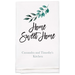 "Home Sweet Home" Tea Towel - Personalized  Kitchen Towel