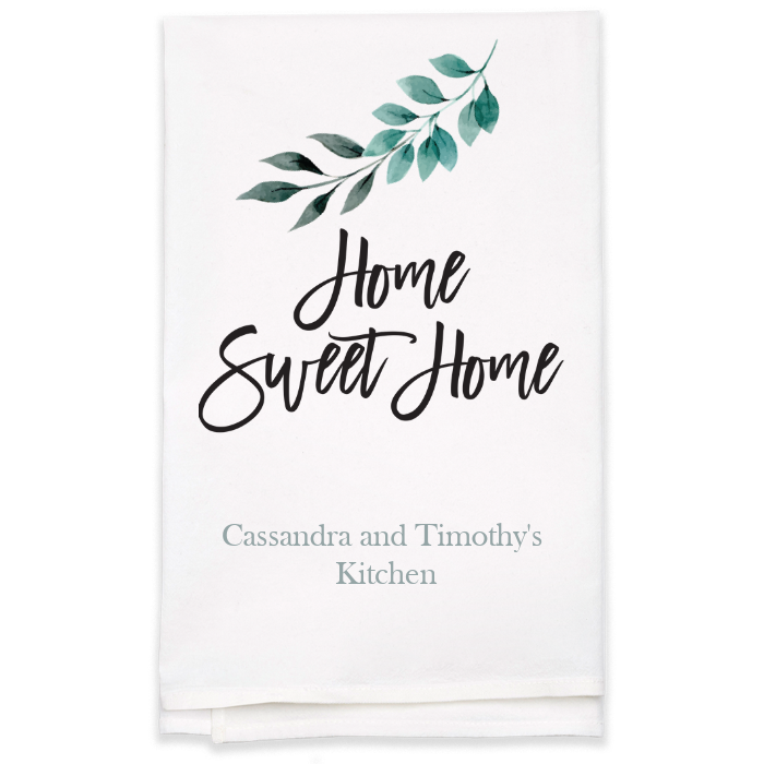 "Home Sweet Home" Tea Towel - Personalized  Kitchen Towel