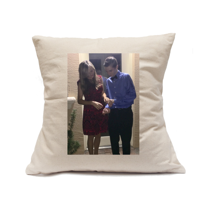 Custom Printed Natural Canvas Pillowcase with Zipper 18"x18"