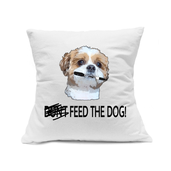 Custom Printed White Canvas Pillowcase with Zipper 18"x18"