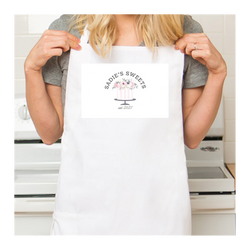 Personalized White Retro Apron with Pocket