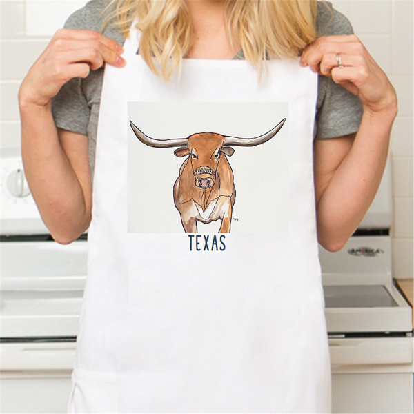 Personalized White Retro Apron with Pocket