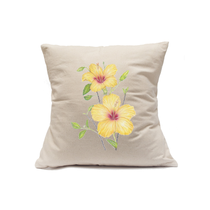 Custom Printed Natural Canvas Pillowcase with Zipper 18"x18"
