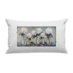 10"x18" White Cotton Canvas Decorative Pillow Case