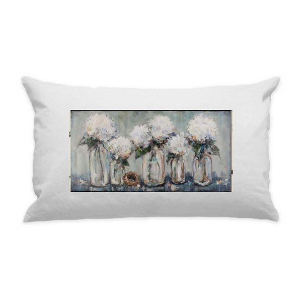 10"x18" White Cotton Canvas Decorative Pillow Case