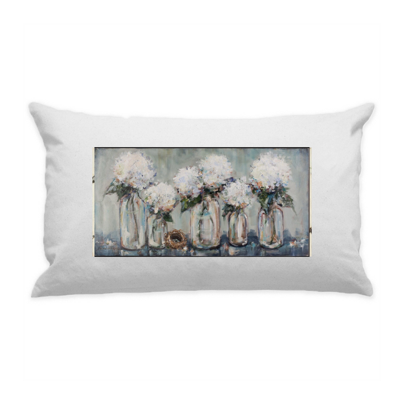 10"x18" White Cotton Canvas Decorative Pillow Case