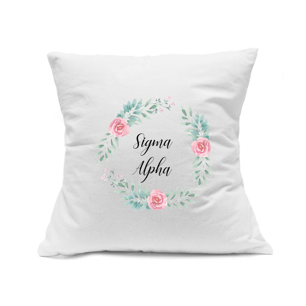 Custom Printed White Canvas Pillowcase with Zipper 18"x18"
