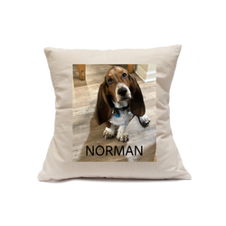 Custom Printed Natural Canvas Pillowcase with Zipper 18"x18"