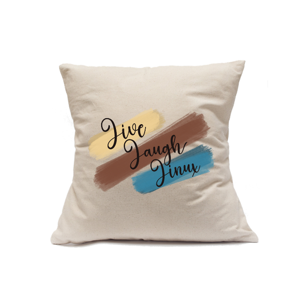Custom Printed Natural Canvas Pillowcase with Zipper 18"x18"