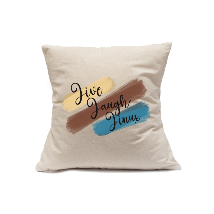 Custom Printed Natural Canvas Pillowcase with Zipper 18"x18"