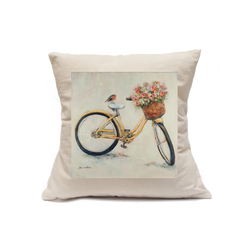 Custom Printed Natural Canvas Pillowcase with Zipper 18"x18"