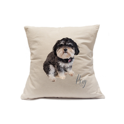 Custom Printed Natural Canvas Pillowcase with Zipper 18"x18"