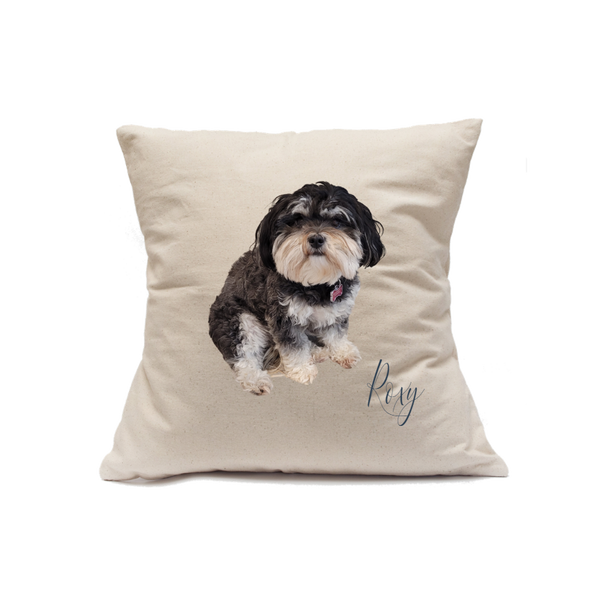 Custom Printed Natural Canvas Pillowcase with Zipper 18"x18"