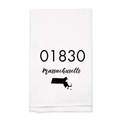 Zip Code & State Tea Towel - Personalized Kitchen Towel
