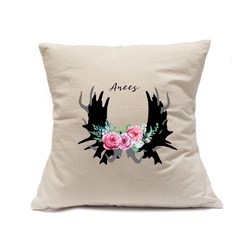 Custom Printed Natural Canvas Pillowcase with Zipper 18"x18"