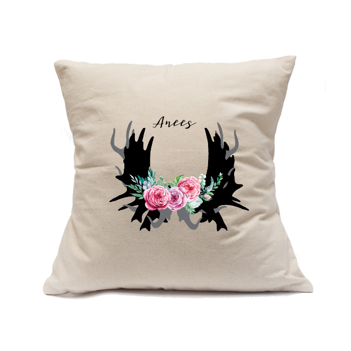 Custom Printed Natural Canvas Pillowcase with Zipper 18"x18"