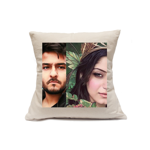 Custom Printed Natural Canvas Pillowcase with Zipper 18"x18"