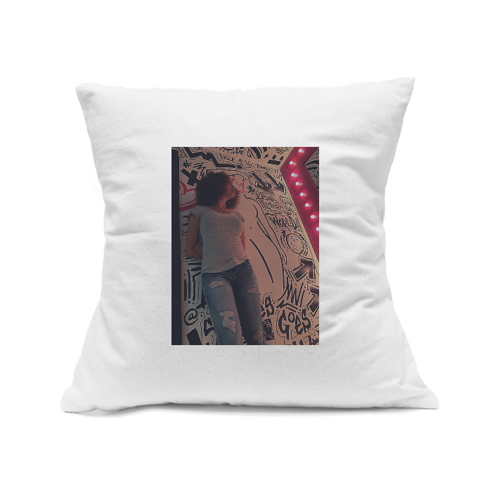 Custom Printed White Canvas Pillowcase with Zipper 18"x18"