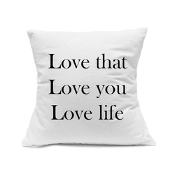 Custom Printed White Canvas Pillowcase with Zipper 18"x18"