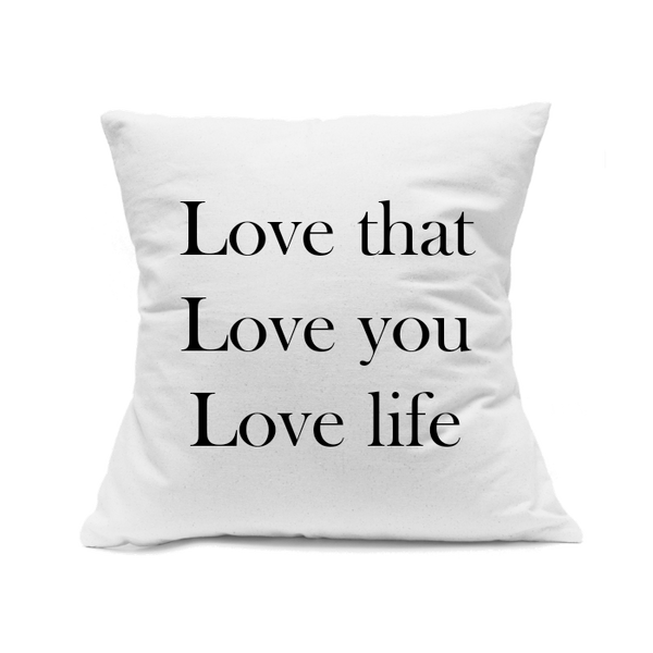 Custom Printed White Canvas Pillowcase with Zipper 18"x18"