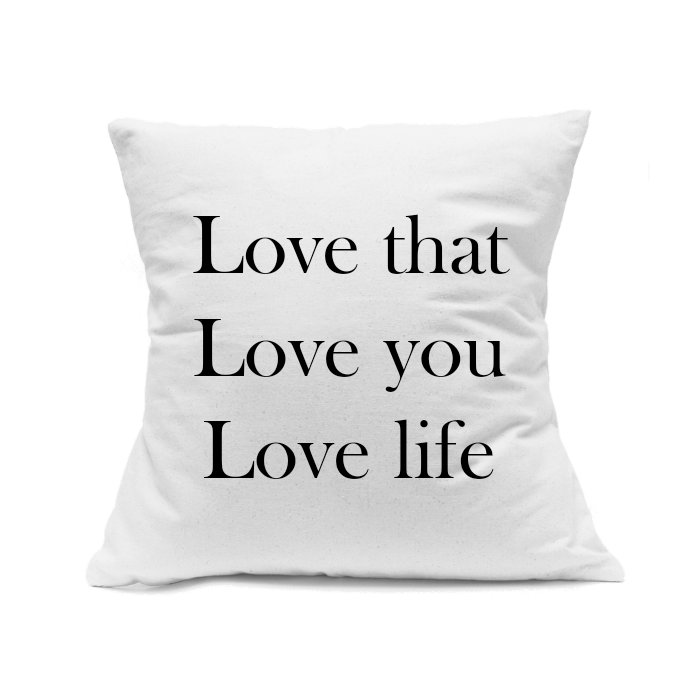 Custom Printed White Canvas Pillowcase with Zipper 18"x18"