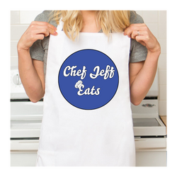 Personalized White Retro Apron with Pocket