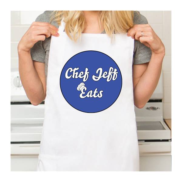 Personalized White Retro Apron with Pocket