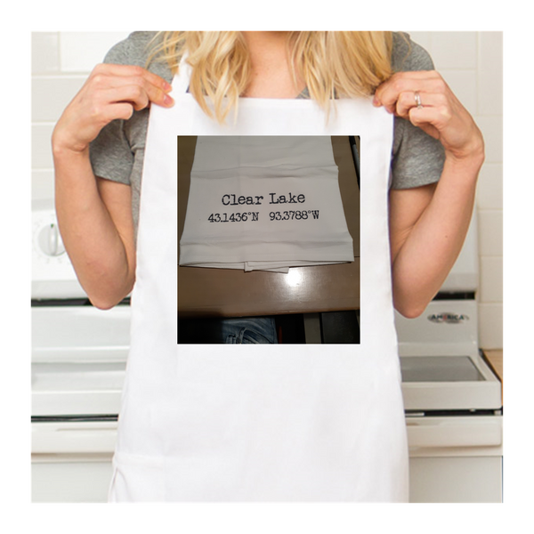 Personalized White Retro Apron with Pocket
