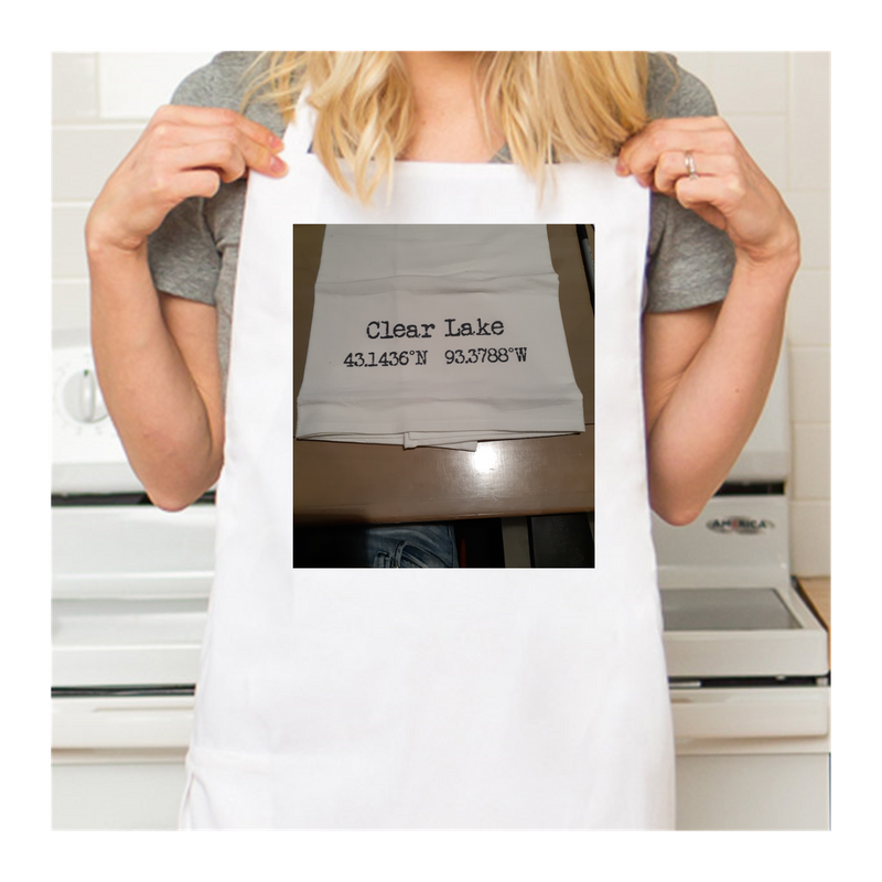 Personalized White Retro Apron with Pocket