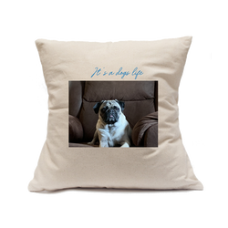 Custom Printed Natural Canvas Pillowcase with Zipper 18"x18"