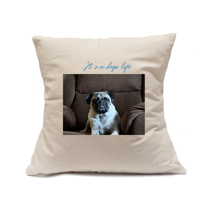 Custom Printed Natural Canvas Pillowcase with Zipper 18"x18"