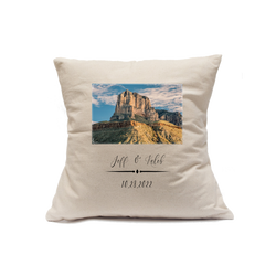 Custom Printed Natural Canvas Pillowcase with Zipper 18"x18"