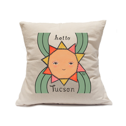 Custom Printed Natural Canvas Pillowcase with Zipper 18"x18"
