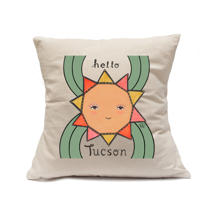 Custom Printed Natural Canvas Pillowcase with Zipper 18"x18"