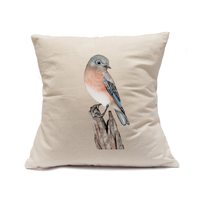 Custom Printed Natural Canvas Pillowcase with Zipper 18"x18"